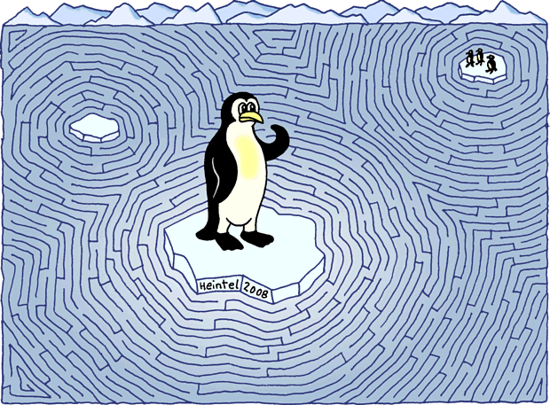 Die Pinguine in der Antarktis